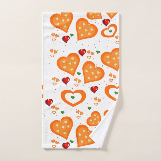 Oranje harten Handdoeksets Bad Handdoek (Handdoek)