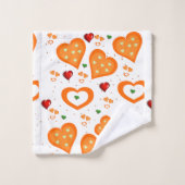 Oranje harten Handdoeksets Bad Handdoek (Wasdoekje)