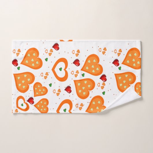 Oranje harten Handdoeksets Bad Handdoek (Handdoek)
