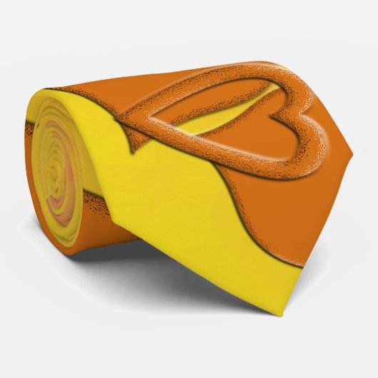 Oranje harten stropdas (Opgerold)