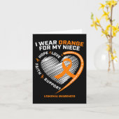 Oranje hartlint voor mijn nichtleukemiesoorten kaart (Gele Bloem)