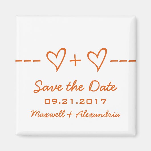 Oranje hartvergelijking sparen de Magneet van de D (Voorkant)