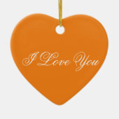 Oranje hartversiering - Ik hou van je Keramisch Ornament (Voorkant)