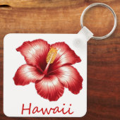 Oranje Hawaii hibiscus Sleutelhanger (Achterkant)