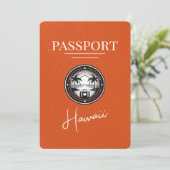 Oranje Hawaii Passport Bewaar de datum Save The Date (Staand voorkant)