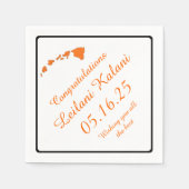 Oranje Hawaiiaanse eilanden afstuderen papieren se Servet (Voorkant)