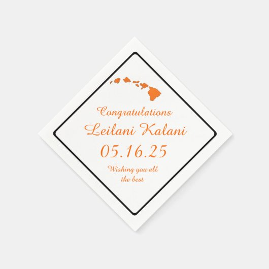 Oranje Hawaiiaanse eilanden afstuderen papieren se Servet (Hoek)