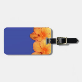 Oranje Hawaiian Hibiscus Flowers Bagagelabel