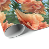 Oranje Hawaiian Hibiscus Flowers Cadeaupapier (Rol Hoek)