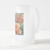 Oranje Hawaiian Hibiscus Flowers Matglas Bierpul (Voorkant rechts)