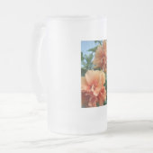 Oranje Hawaiian Hibiscus Flowers Matglas Bierpul (Voorkant links)