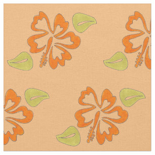 Oranje Hawaiian Hibiscus Tropical Island Flowers Stof