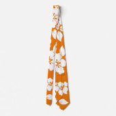 Oranje Hawaiian Pattern Stropdas (Achterkant)