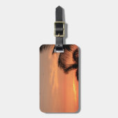 Oranje Hawaiian Sunset, Birds and Palm Trees Bagagelabel (Voorkant verticaal)