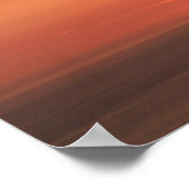 Oranje Hawaiian Sunset Sky met vogels en palmen Poster (Hoek)