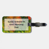 Oranje Hawkweed Blossom Abstract Impressionisme Bagagelabel (Achterkant horizontaal)