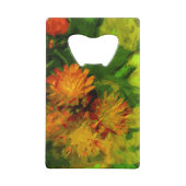 Oranje Hawkweed Blossom Abstract Impressionisme Creditkaart Flessenopener (Achterkant)