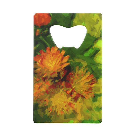 Oranje Hawkweed Blossom Abstract Impressionisme Creditkaart Flessenopener (Achterkant)