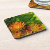Oranje Hawkweed Blossom Abstract Impressionisme Drankjes Onderzetter (Linkerzijde)