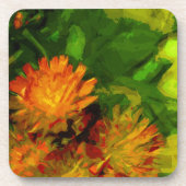 Oranje Hawkweed Blossom Abstract Impressionisme Drankjes Onderzetter (Voorkant)