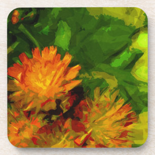 Oranje Hawkweed Blossom Abstract Impressionisme Drankjes Onderzetter