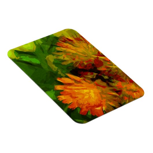 Oranje Hawkweed Blossom Abstract Impressionisme Magneet (Rechterzijde)