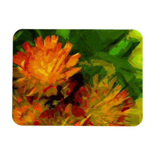 Oranje Hawkweed Blossom Abstract Impressionisme Magneet (Horizontaal)