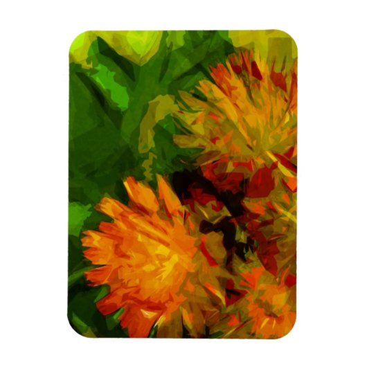 Oranje Hawkweed Blossom Abstract Impressionisme Magneet (Verticaal)