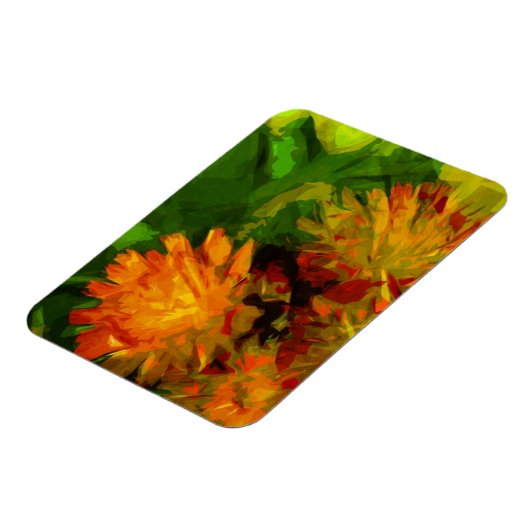 Oranje Hawkweed Blossom Abstract Impressionisme Magneet (Linkerzijde)