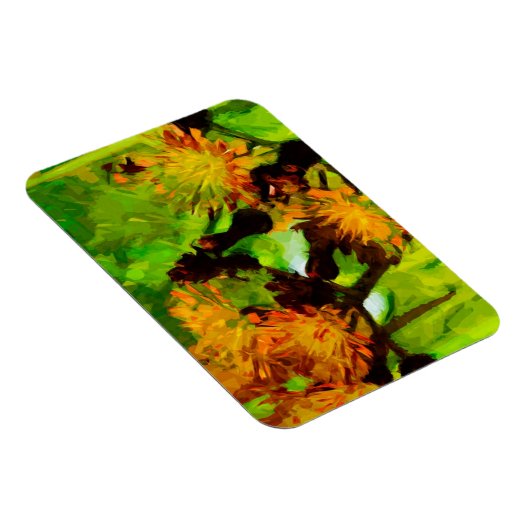 Oranje Hawkweed Blossom Abstract Impressionisme Magneet (Rechterzijde)