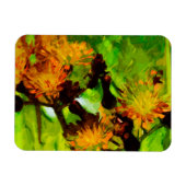 Oranje Hawkweed Blossom Abstract Impressionisme Magneet (Horizontaal)