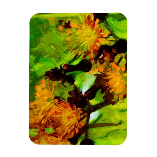 Oranje Hawkweed Blossom Abstract Impressionisme Magneet (Verticaal)