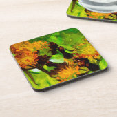 Oranje Hawkweed Blossom Abstract Impressionisme Onderzetter (Linkerzijde)