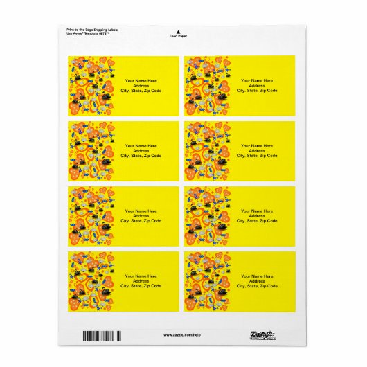 Oranje Hearts Swans Labels (Full Sheet)