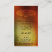 Oranje hedendaagse salon en sp visitekaartje (Achterkant)