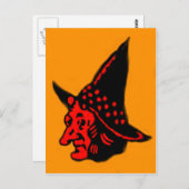 Oranje heks Halloween Briefkaart (Voorkant / Achterkant)