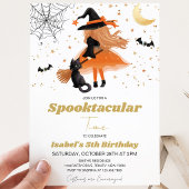 Oranje Heks Halloween Verjaardag Kaart