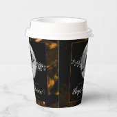 Oranje heks silhouet halloween papieren bekers (Rechts)