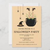 Oranje heksenpoten in een ketel Halloween feest Kaart (Voorkant)