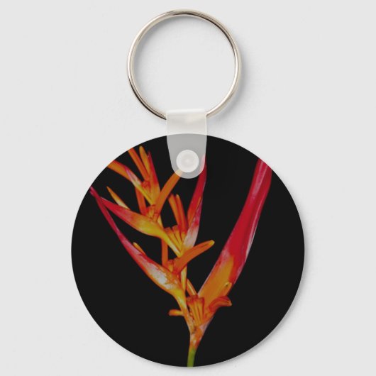 Oranje Heliconia Sleutelhanger (Voorkant)