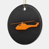 Oranje helikopter keramisch ornament (Links)