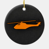 Oranje helikopter keramisch ornament (Achterkant)