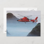 Oranje helikopter voor de kustwacht briefkaart (Voorkant / Achterkant)