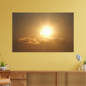 Oranje hemel met zon en wolken canvas afdruk (Insitu (Woonkamer))