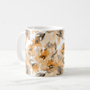Oranje Herfst Autumn Cottcore Floral Koffiemok
