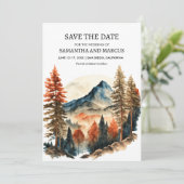 Oranje Herfst Berg Bruiloft Foto Save Date  Save The Date (Staand voorkant)