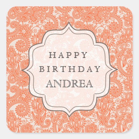 Oranje herfst Birthday Dessert Table Label Label (Voorkant)