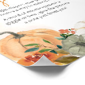 Oranje Herfst Bloemen Pompoen Late Night Luiers Poster (Hoek)