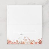 Oranje Herfst bloemenbruiloft Plaatskaartje (Buitenkant ongevouwen)