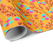 Oranje herfst bloemenwikkelpapier cadeaupapier (Rol Hoek)